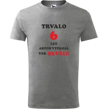 Chlapecké tričko Šedé dětské tričko trvalo 6 let - jaký dárek k 6 narozeninám - barva šedá - velikost 8let