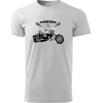 Moto trike - Triko extra velké (5-8XL) - 6XL ( Světlešedý Melír )