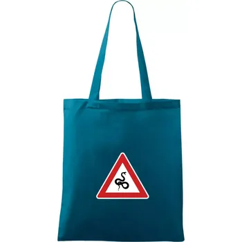 Dopravní značka - Pozor had - Taška bavlněná - 42 x 38 cm ( Petrolejová )