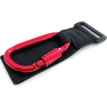 Multifunkční karabina se suchým zipem pro kočárky a kola - červená