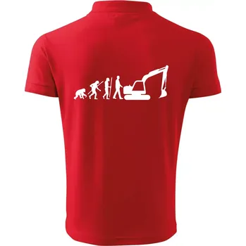 Pánská košile Evoluce bagr velký - Polokošile pánská Pique Polo 203 - S ( Červená )
