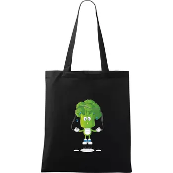 Nákupní taška Brokolice tenista - Taška bavlněná - 42 x 38 cm ( Černá )