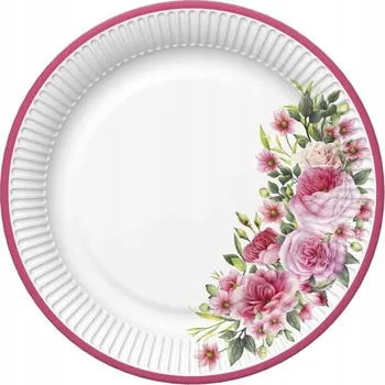 Talíř Talíře 22,7 cm ''Roses Twigs with Leaves and Flowers'' /8 kusů