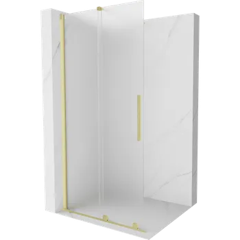 Mexen Velar sprchová stěna posuvná Walk-in 90 x 200 cm, matné 8 mm, zlatá kartáčovaná - 871-090-000-33-55 Sprchové stěny