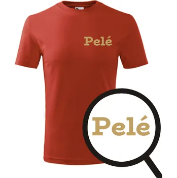 Chlapecké tričko Červené dětské tričko Pelé - dárek pro malého fotbalistu - fotbalový dárek - barva červená - velikost 4roky