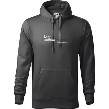 Pánská mikina In progress titul Mgr. magistr / magistra - Mikina pánská Cape s kapucí - 5XL ( Tmavá břidlice (šedá se zeleným nádechem) )