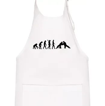 Kuchyňská zástěra Judo Evoluce - Dětská zástěra na vaření - Univerzální velikost ( Bílá )