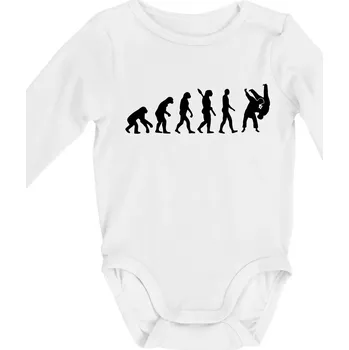 Judo Evoluce boj - Body kojenecké s dlouhým rukávem - Dlouhý r. do 3 měs ( Bílá )