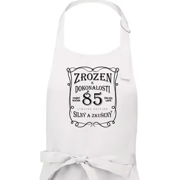 Kuchyňská zástěra Zrozen k dokonalosti 85 - Pánská zástěra na vaření - Univerzální velikost ( Bílá )