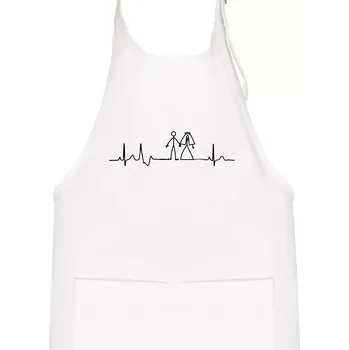 Kuchyňská zástěra EKG svatba - Dětská zástěra na vaření - Univerzální velikost ( Bílá )