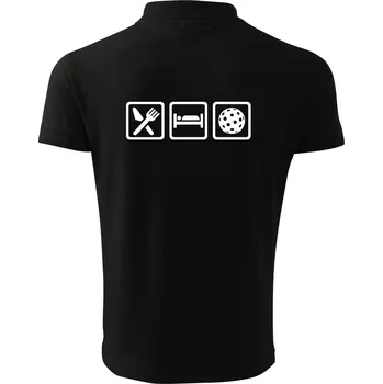 Pánská košile Eat sleep florbal v řadě - Polokošile pánská Pique Polo 203 - 4XL ( Černá )