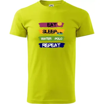Eat sleep watter polo barevné - Klasické pánské triko vyšší gramáže - S ( Limetková )