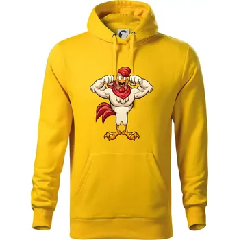Pánská mikina Svalnatý kohout - Mikina pánská Cape s kapucí - L ( Žlutá )