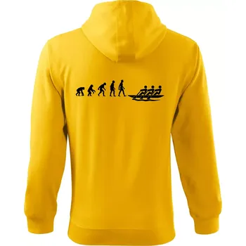 Pánská mikina Evoluce veslování 3 lidi - Mikina s kapucí na zip trendy zipper - M ( Žlutá )