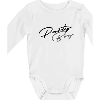 Party Boy - Body kojenecké s dlouhým rukávem - Dlouhý r. 3-6 měs ( Bílá )