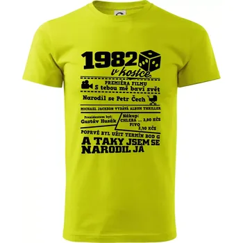 Pánská móda 1982 v kostce - Klasické pánské triko vyšší gramáže - 2XL ( Limetková )