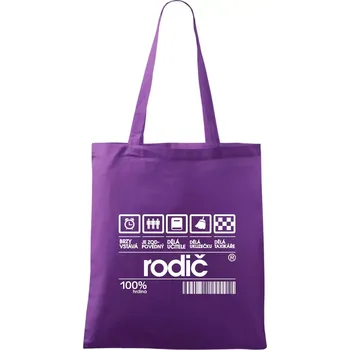 Čárový kód rodič - Taška bavlněná - 42 x 38 cm ( Fialová )