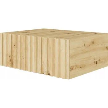 Noční stolek Noční stolek závěsný Telire 50 cm se zásuvkou a lamelovým čelem, dub artisan