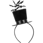Čelenka cylindr s netopýry – 19 x 26 cm, černá