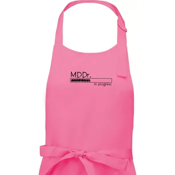 Kuchyňská zástěra In progress titul MDDr. doktor / doktorka zubního lékařství - Pánská zástěra na vaření - Univerzální velikost ( Růžová )