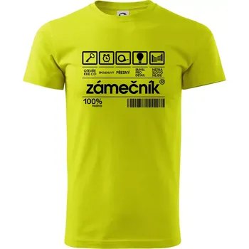 Čárový kód - zámečník - Klasické pánské triko vyšší gramáže - S ( Limetková )