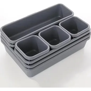 Úložný box Nastavitelný set boxů do šuplíku | pořadač, úložný box - Šedá