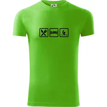 Eat sleep vodní pólo v řadě - Viper FIT - Pánské zůžené tričko - 2XL ( Apple Green )