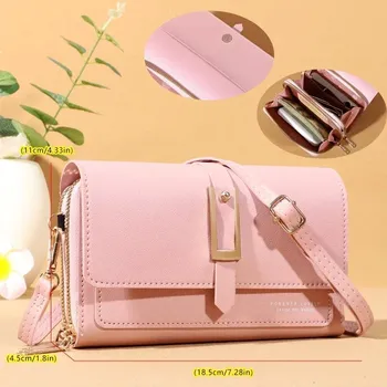 Kabelka Elegantní crossbody taška pro ženy | dámská kabelka, peněženka - Růžový