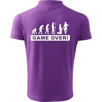 Pánská košile Game over evoluce - Polokošile pánská Pique Polo 203 - 5XL ( Fialová )