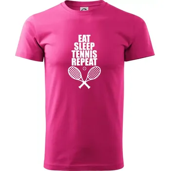 Pánská móda Eat sleep tennis - Klasické pánské triko vyšší gramáže - L ( Purpurová )