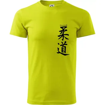Judo nápis japan - Klasické pánské triko vyšší gramáže - 4XL ( Limetková )
