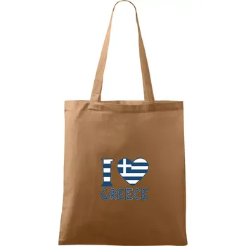 Nákupní taška I love Greece - Taška bavlněná - 42 x 38 cm ( Cappuccino )