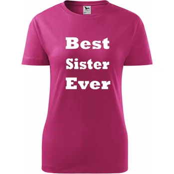 Purpurové dámské tričko Best Sister Ever - barva purpurová - velikost M