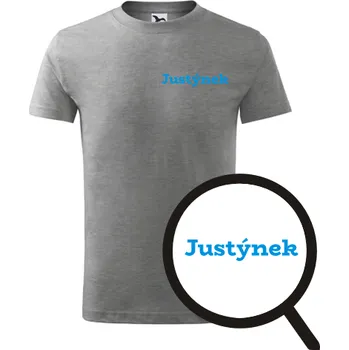 Chlapecké tričko Šedé dětské tričko Justýnek - dětské tričko se jménem - barva šedá - velikost 4roky