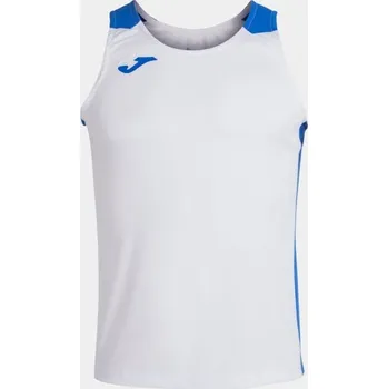 Dívčí tričko Pánské/Chlapecké sportovní tílko JOMA RECORD II TANK TOP WHITE ROYAL Velikost: M, Barva: WHITE-ROYAL