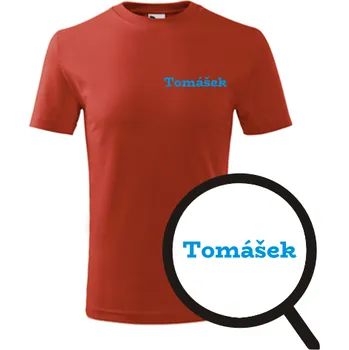 Chlapecké tričko Červené dětské tričko Tomášek - dětské tričko se jménem - barva červená - velikost 10let