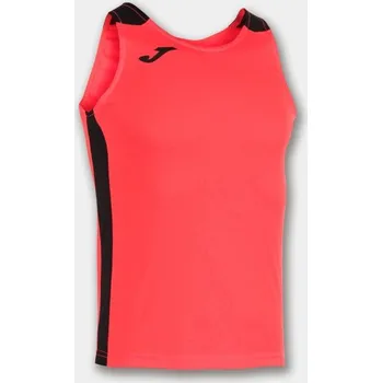 Dívčí tričko Pánské/Chlapecké sportovní tílko JOMA RECORD II TANK TOP FLUOR CORAL BLACK Velikost: S, Barva: CORAL FLÚOR-NEGRO