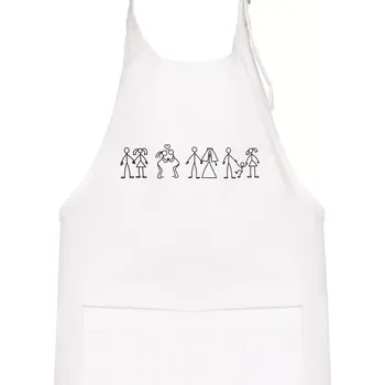 Kuchyňská zástěra Evoluce vztahu - Dětská zástěra na vaření - Univerzální velikost ( Bílá )