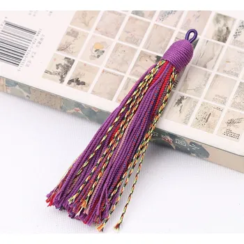 Barevné bavlněné třásně pro dekorace | ozdobné střapce, etno dekorace - Fialová