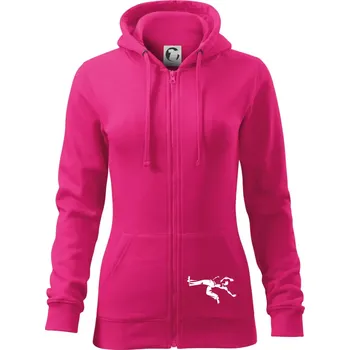 Dámská mikina Capoeira velký - Dámská mikina trendy zipper s kapucí - S ( Purpurová )