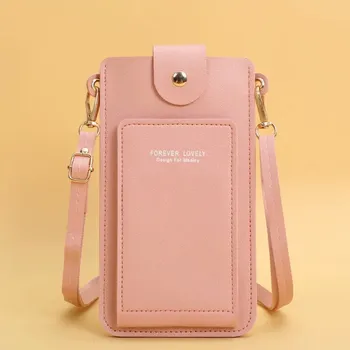 Dámská mobilní cestovní peněženka se zipem | dámská peněženka, pouzdro na pas - Růžový