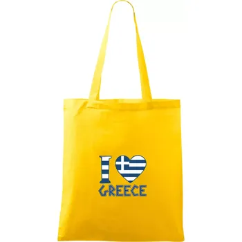 I love Greece - Taška bavlněná - 42 x 38 cm ( Žlutá )
