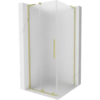 Mexen Velar L sprchový kout posuvný 90 x 90 cm, matný, zlato kartáčované - 871-090-090-33-55 Sprchové kouty