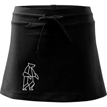 Dámská sukně Geometrie lední medvěd stojící - Sportovní sukně - two in one - XS ( Černá )