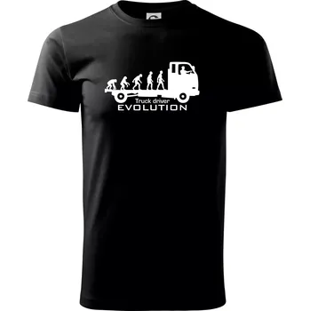 Pánské tričko Truck driver evolution - Triko extra velké (5-8XL) - 7XL ( Černá )