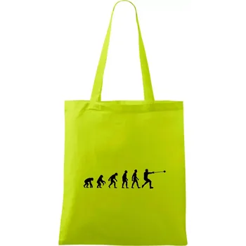 Evoluce hod kladivem - Taška bavlněná - 42 x 38 cm ( Limetková )