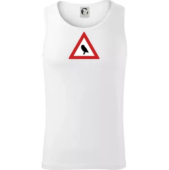 Dopravní značka - Pozor sova - Tílko pánské Core - 2XL ( Bílá )
