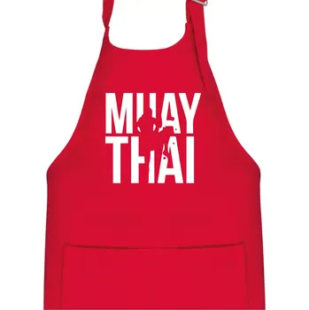 Kuchyňská zástěra Nápis Muay Thai - Dětská zástěra na vaření - Univerzální velikost ( Červená )