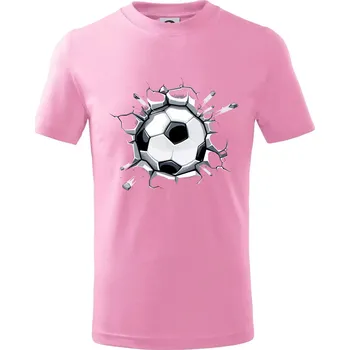 Fotbalový míč v triku - Tričko dětské bavlněné - 98 cm / 2 roky ( Růžová )