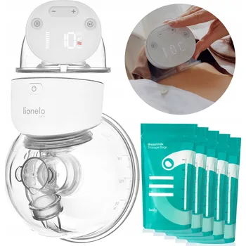 Odsávačka mléka Elektrická odsávačka mateřského mléka HANDS FREE + 30 sáčků na mléko Lionelo Fidi Free